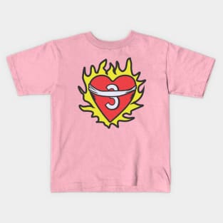 One Tree Hill Flaming Heart Kids T-Shirt